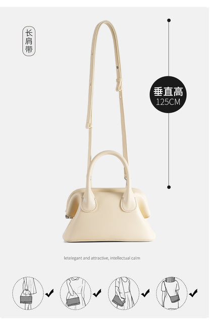 Genuine leather women's bag A stylish clip bag with a shoulder bag that goes with anything