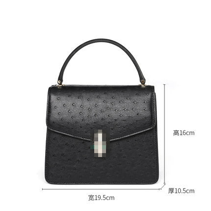 Ostrich leather handbag casual all-in-one shoulder bag can cross the chain bag diagonally