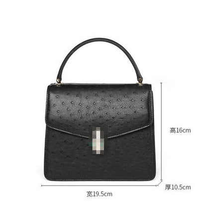Ostrich leather handbag casual all-in-one shoulder bag can cross the chain bag diagonally
