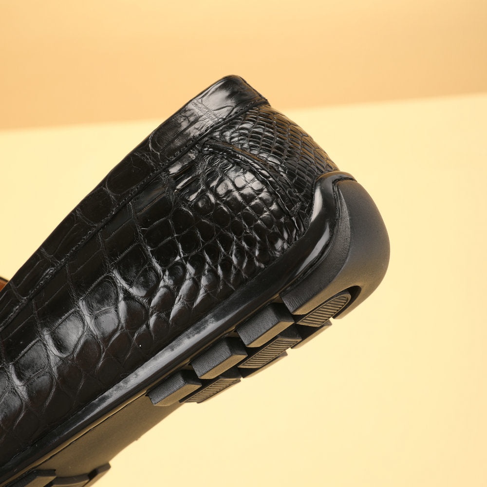 Crocodile leather genuine leather men's moccasins casual leather shoes business men's shoes 