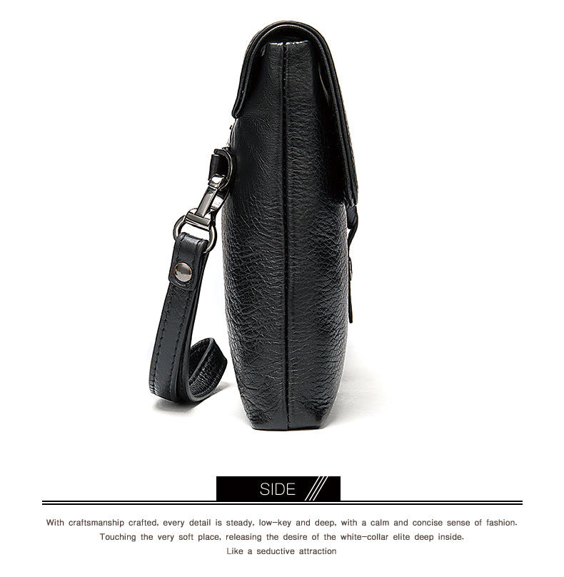 Men's Clutch Bag Cowskin Business Large Capacity Handbag for Men 