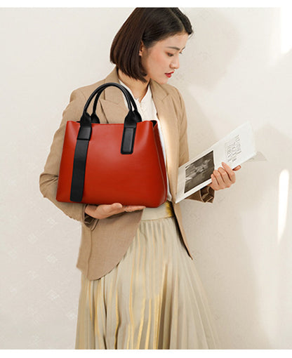 Genuine leather women's bag trend tote bag large capacity fashion shoulder bag handbag that goes with anything.bag