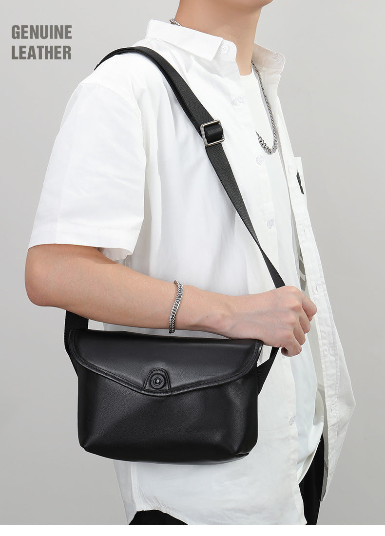 Men's Shoulder Bag Made of Cowskin Genuine Leather High Quality Waterproof Fashion Men Crossbody Bag 