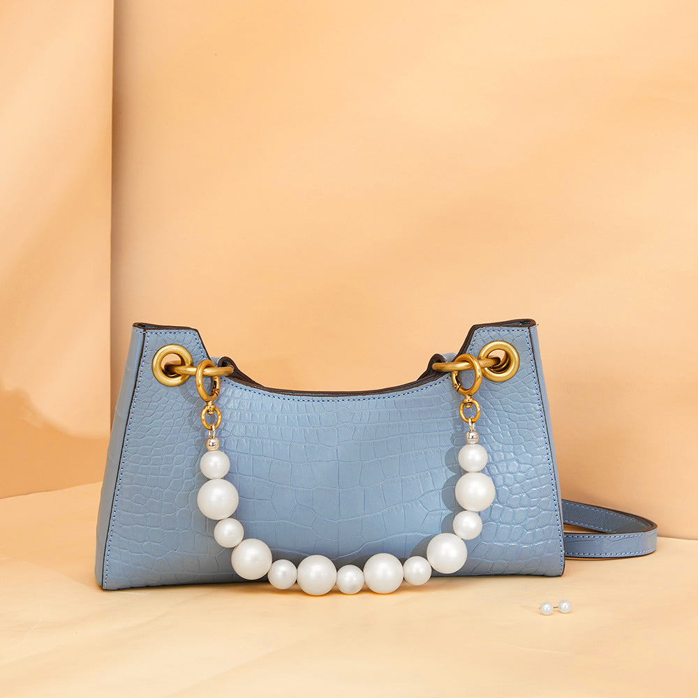 Crocodile leather women's bag genuine leather bag fashion trend armpit bag women's shoulder bag