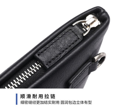 Men's Clutch Bag Genuine Cowhide Leather Casual Fashion Tiger Head Embroidery Men's Handbag 