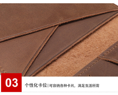 Men's short wallet cowhide retro card holder men's wallet 