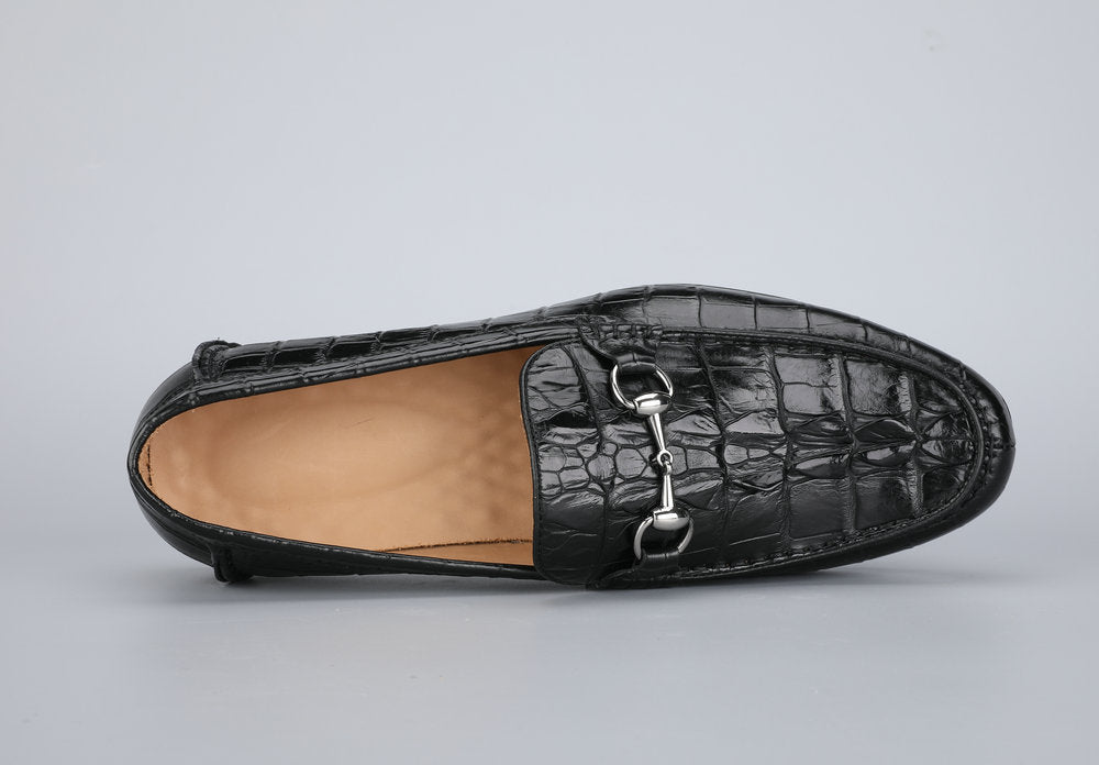 Men's Leather Shoes Crocodile Skin Genuine Leather Moccasins Handmade Casual Men's Shoes