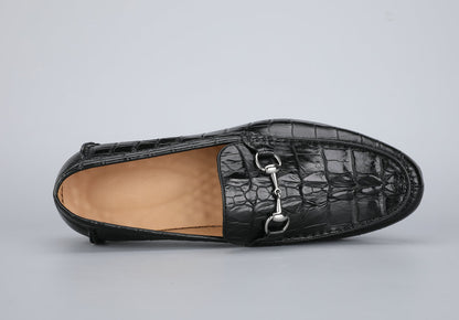 Men's Leather Shoes Crocodile Skin Genuine Leather Moccasins Handmade Casual Men's Shoes