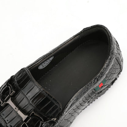 Crocodile Belly Skin Genuine Leather Men's Leather Shoes Moccasins Casual Loafers Shoes 