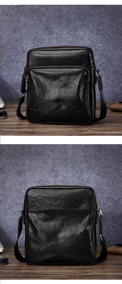 Men's shoulder bag genuine cowhide leather business casual fashion large capacity crossbody bag 
