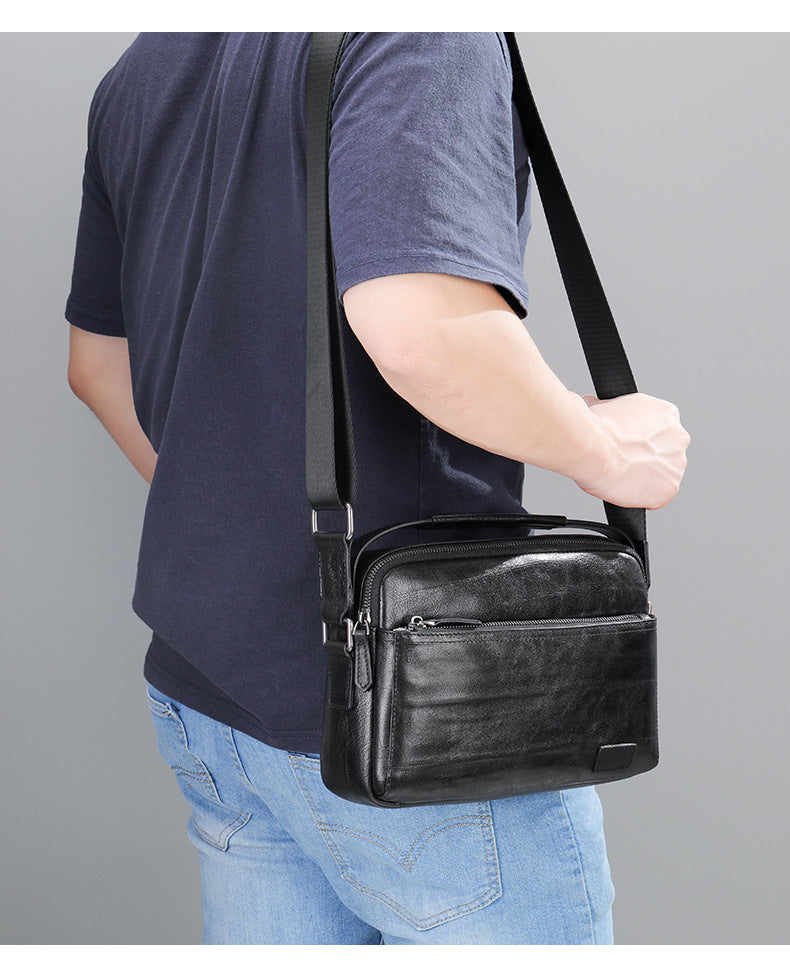 Men's shoulder bag, genuine cowhide leather, business commuting handbag, handbag, crossbody bag for men 