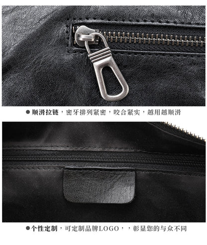 Men's Shoulder Bag Made of Genuine Cowskin Leather with Hand-held Crest High Quality Luxury Fashion Crossbody Bag for Men 