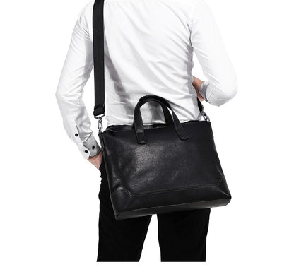Men's handbag, genuine cowhide leather handbag, computer bag, high quality business briefcase 