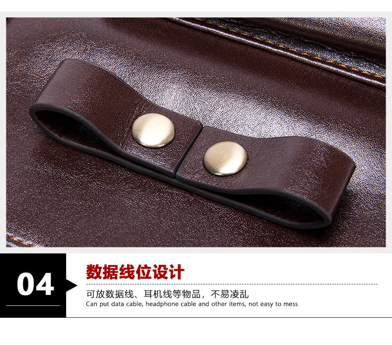 Men's Large Capacity Retro Crazy Horse Clutch Bag Long Wallet Card Holder Multifunctional Men's Handbag 