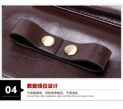 Men's Large Capacity Retro Crazy Horse Clutch Bag Long Wallet Card Holder Multifunctional Men's Handbag 