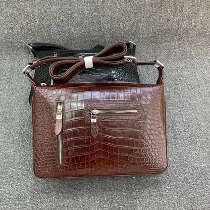 Men's Shoulder Bag Crocodile Belly Skin High Quality Casual Fashion Men's Crossbody Bag