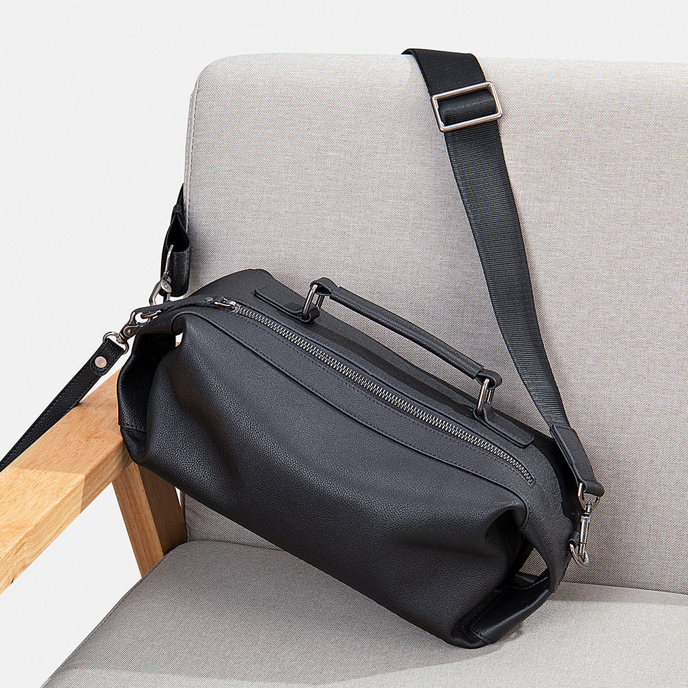 Men's Shoulder Bag Genuine Cowhide Leather Fashion Vintage Crossbody Bag for Men 