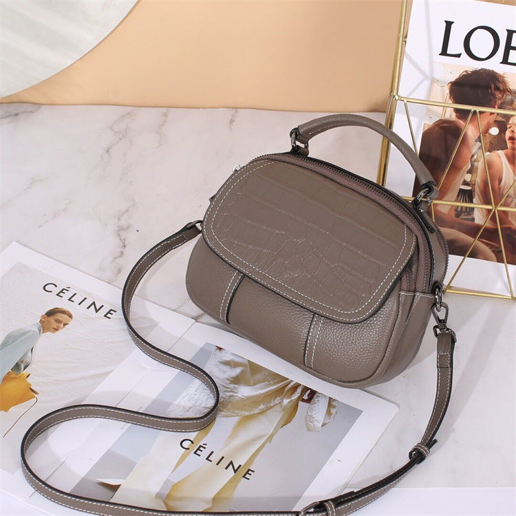Genuine Leather Women's Shoulder Bag Cowhide Shoulder Bag Women's Bag Stylish Crossbody Bag 