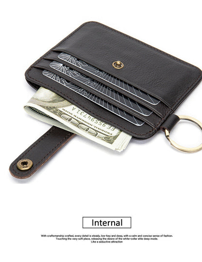 Men's wallet cowhide thin coin card holder casual card bag for men 