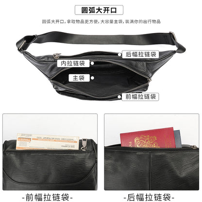 Men's Waist Bag Sports Fashion Casual Commuting Bust Bag Shoulder Bag 