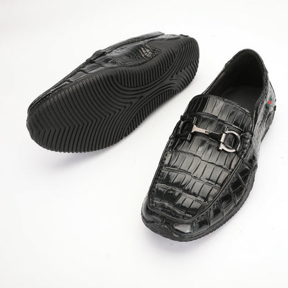 Crocodile Belly Skin Genuine Leather Men's Leather Shoes Moccasins Casual Loafers Shoes 