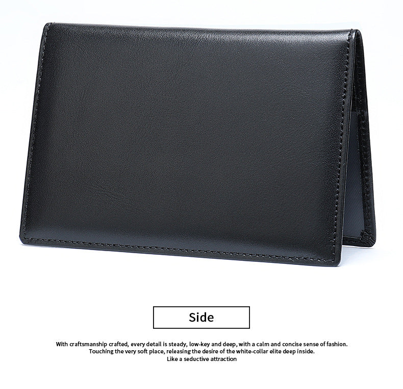 Men's short wallet made of genuine cowhide leather business multi-functional men's wallet card bag 