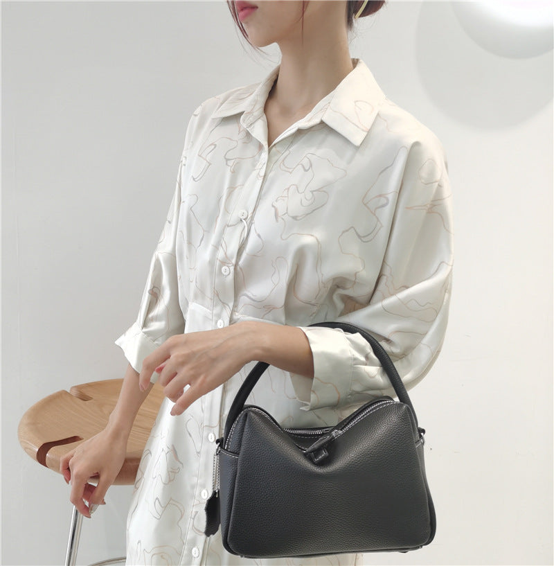 Women's Handbag Retro Genuine Leather Shoulder Bag Cowhide Crossbody Bag Fashion