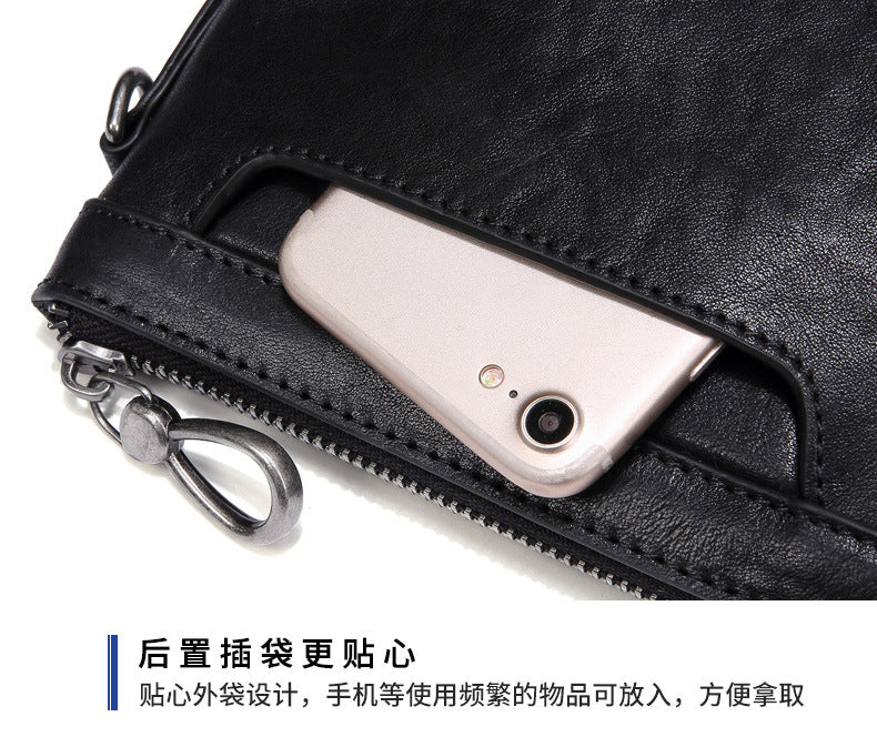 Men's Handbag Cow Leather Large Capacity Business Casual Fashion Men's Bag 