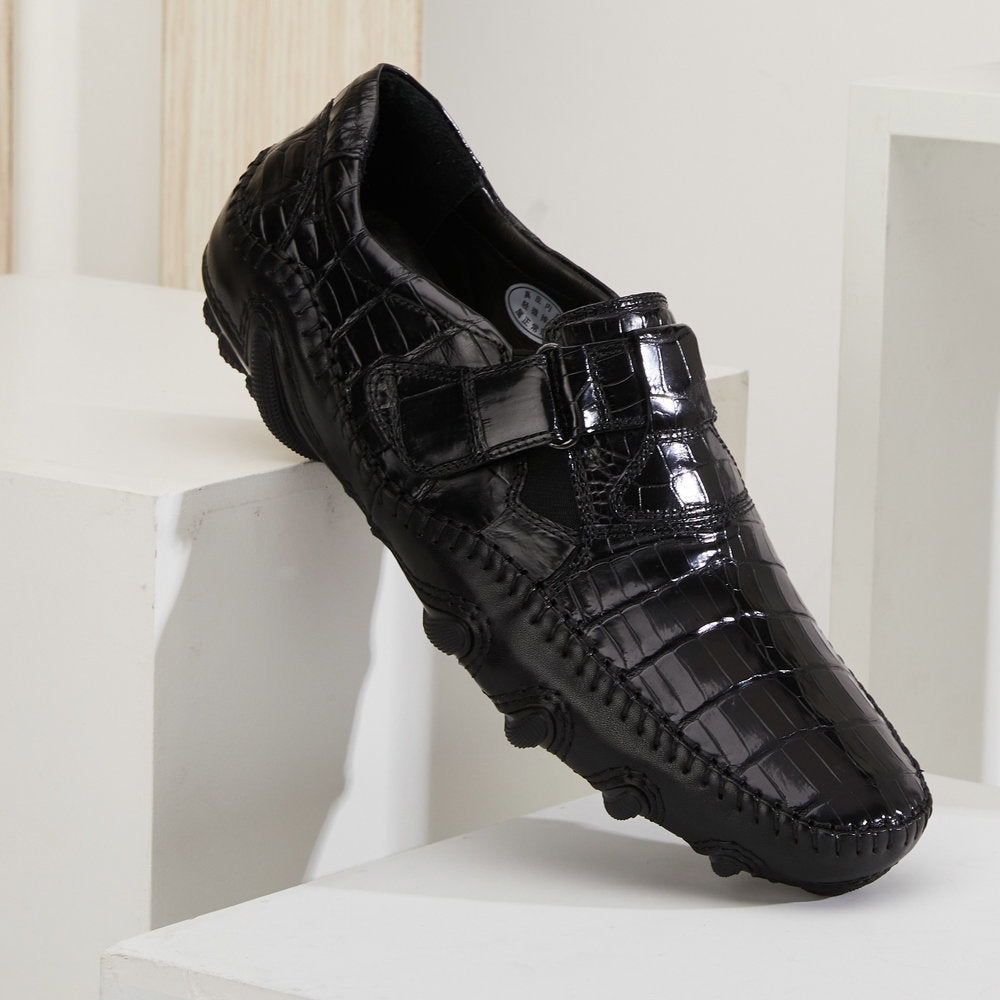 New Crocodile Belly Skin Men's Shoes Genuine Leather Moccasins Men's Leather Shoes 