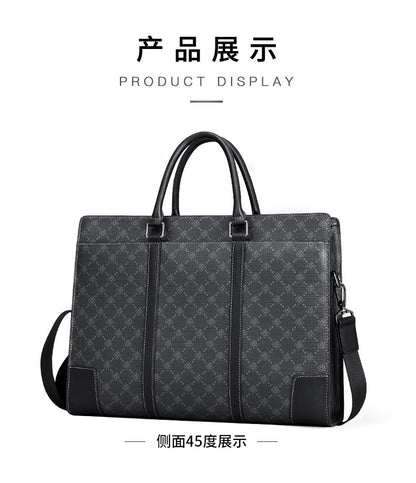 Men's Briefcase Simple Fashion Large Capacity Handbag Business Casual Handbag Crossbody Shoulder Bag 