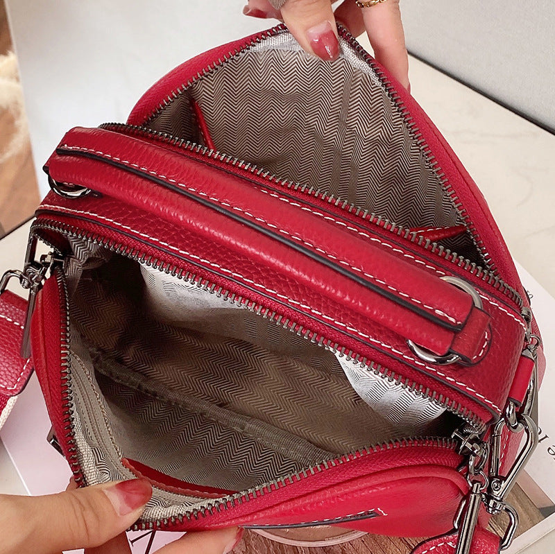 Women's handbag genuine leather shoulder bag simple fashion multifunctional crossbody bag