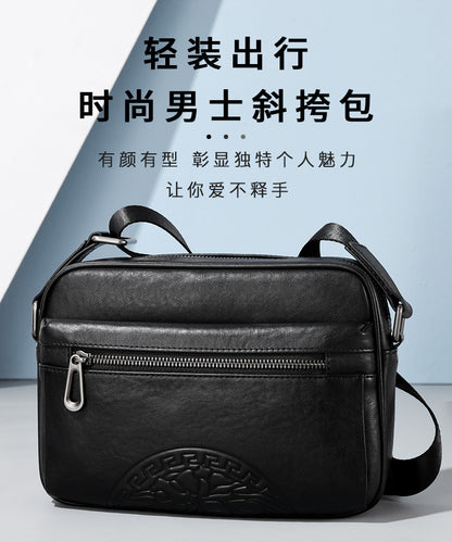Men's Crossbody Bag Genuine Leather Cowhide Fashion Business Casual Shoulder Bag 