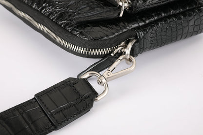 Crocodile Bone Skin Men's Shoulder Bag Messenger Bag Genuine Leather Large Capacity Casual Fashion Crossbody Bag for Men 
