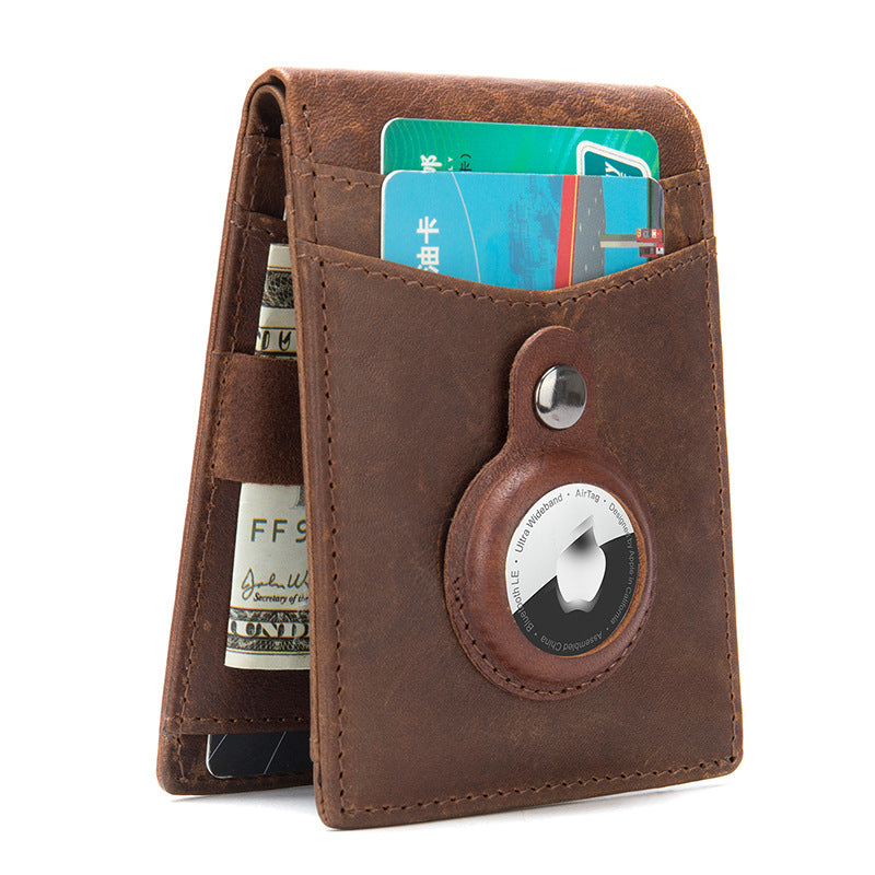 Men's wallet cowhide genuine leather retro business card holder card bag for men 