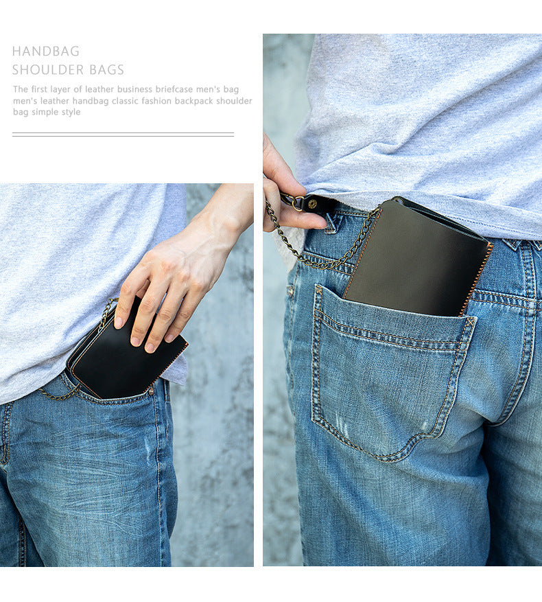 Men's short wallet genuine cowhide leather aluminum alloy automatic pop-up card bag RFID anti-theft brush wallet for men 