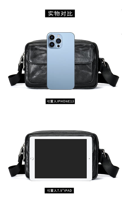 Men's Shoulder Bag Made of Genuine Cowhide Leather Casual Fashion Men's Crossbody Bag 