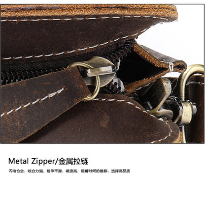 Men's Clutch Bag Cow Leather Crazy Horse Vintage Men's Handbag 