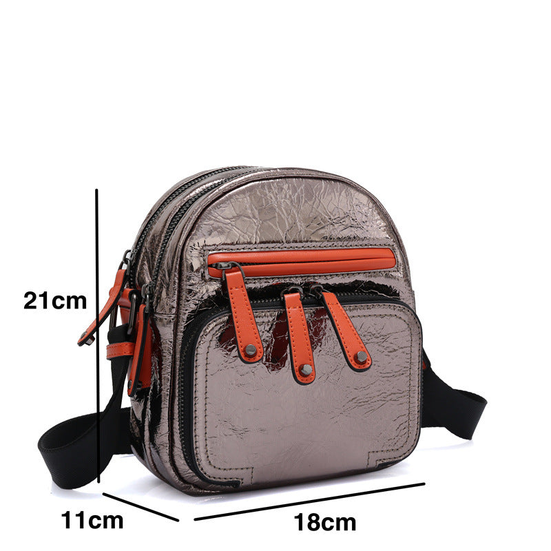 Ladies crossbody bag multi-functional bag genuine leather ladies bag fashion temperament tape