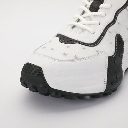 Men's Shoes Made of Ostrich Skin Genuine Leather Men's Shoes In-Heel Anti-Slip Fashion Casual Sneakers 