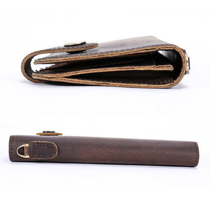 Men's Wallet Cow Leather Fashion Personality Zipper Clutch Bag Men's Card Bag Handbag 