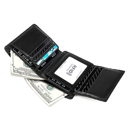 Men's wallet genuine cowhide leather RFID anti-theft brush large capacity multi-functional men's wallet 
