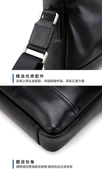 Men's shoulder bag, multi-functional, practical, genuine cowhide leather, business crossbody bag 
