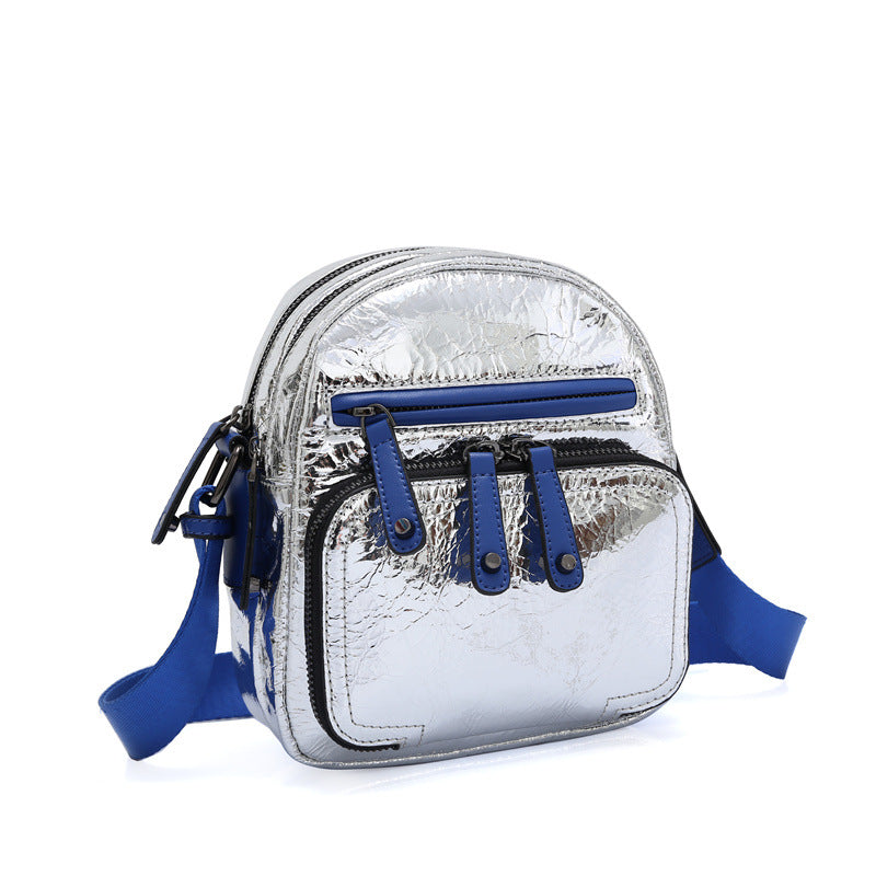 Ladies crossbody bag multi-functional bag genuine leather ladies bag fashion temperament tape