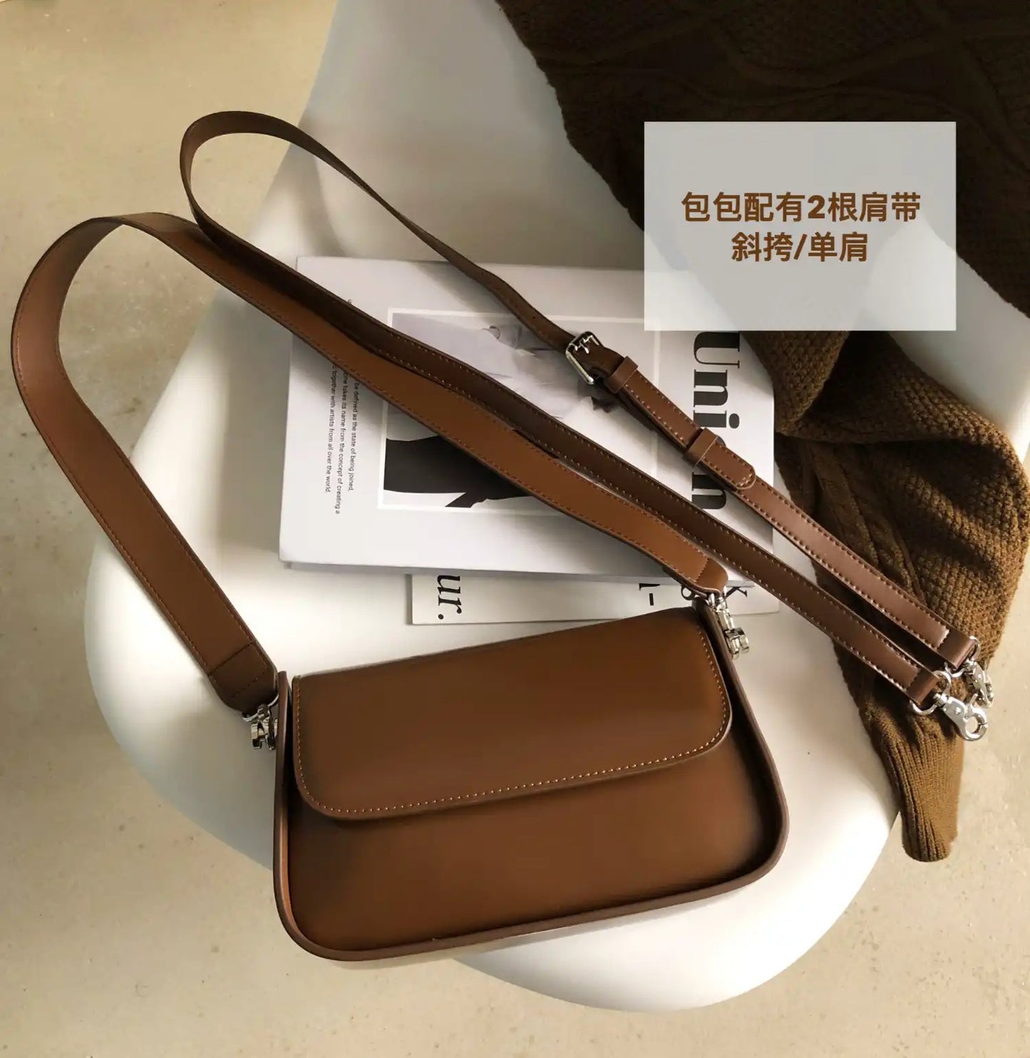 Genuine Leather Women Bag Crossbody Bag Women Retro Shoulder Bag Crossbody Bag Goes with Anything