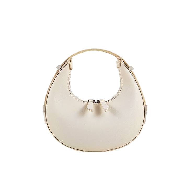 Genuine leather ladies bag half moon bag temperament cowhide mini armpit bag ladies handbag shoulder bag