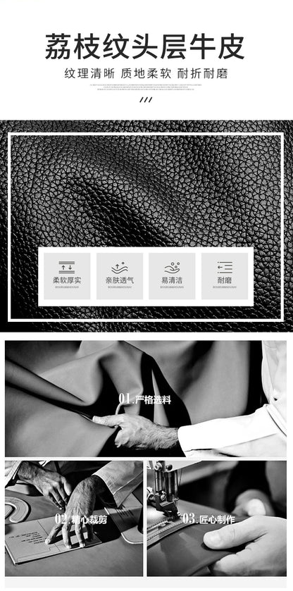 Men's Shoulder Bag Genuine Cowhide Leather Korean Fashion Business Casual Crossbody Bag for Men 