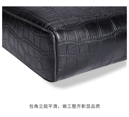 Men's Briefcase Handbag Cowhide Genuine Leather Computer Bag Business Large Capacity Fashion Crocodile Crest Handbag for Men 