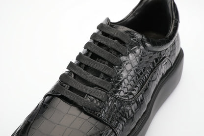 Autumn/Winter New Crocodile Belly Skin Men's Casual Shoes Genuine Leather Leather Shoes Fashion Business Shoes 