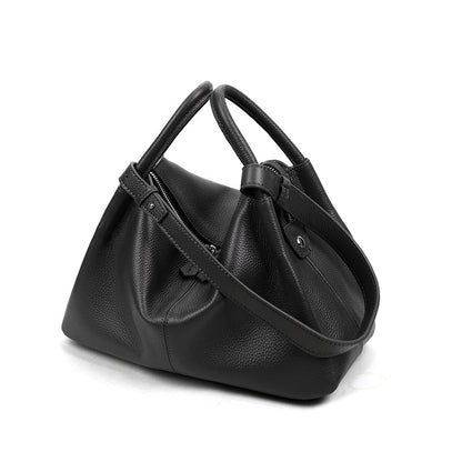 Ladies tote bag genuine leather bag large capacity simple commuter bag zipper handbag crossbody bag