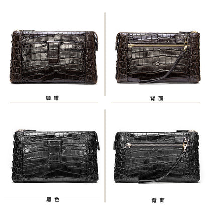 Men's Wallet Cow Leather Crocodile Crest Fashion Clutch Bag Smartphone Coin Card Holder Men's Wallet 